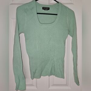 New York & Company.  Mint Green Squared Necked Blouse.  Size Medium